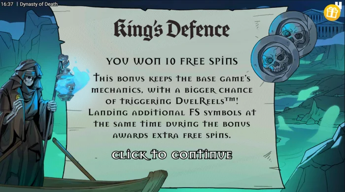 Dynasty of Death - King's Defence Free Spins palaišana